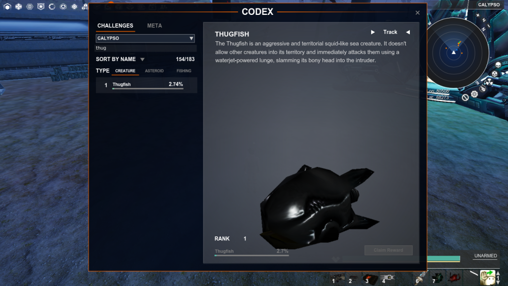 An earlier July capture: Thugfish at rank 1 and 2.74% in the Codex, a reminder that some paths were only beginning.